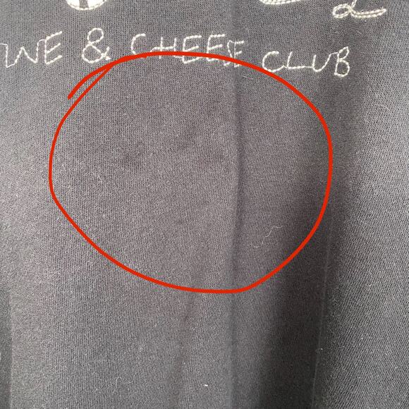 Z Supply Wine & Cheese Club Graphic Sweatshirt Black Medium - Picture 4 of 6